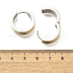 女性用304ステンレスフープピアス  316サージカルステンレススチール製耳ピン付き  イオンプレーティング（ip）  リング  ゴールデン·ステンレス鋼色  20x7mm&nbsp;EJEW-C096-50GP
