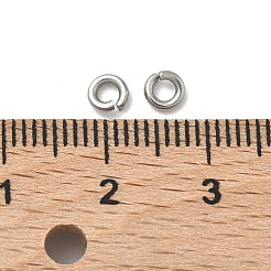 変色しにくい304ステンレススチール製オープン丸カン  ラウンド  ステンレス鋼色  4x1mm  18ゲージ  内径：2mm  約806個/50g&nbsp;X-STAS-E067-07-4mm