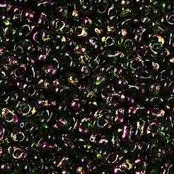 ピカソのスプレー塗装ガラスシードビーズ  ピーナッツ  濃い緑  6x4x3mm  穴：1.2mm  約4000個/ポンド&nbsp;SEED-T006-04-19