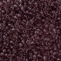 MIYUKIラウンドロカイユビーズ  日本製シードビーズ  （rr142)透明スモーキーアメジスト  8/0  3mm  穴：1mm  約422~455PCS /ボトル  10 G /ボトル&nbsp;SEED-JP0009-RR0142