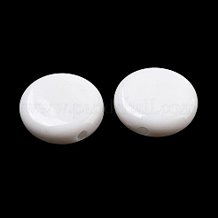 不透明なアクリルビーズ  フラットラウンド  ホワイト  15x4.5mm  穴：2mm  約595個/500g&nbsp;SACR-L007-014A