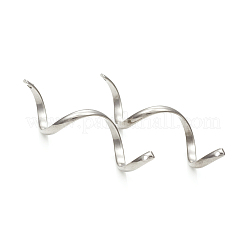 変色しにくい304ステンレススチールリンク  スパイラル  ステンレス鋼色  49.5~50.5x3x1.5mm  穴：1.2mm&nbsp;STAS-G224-14P