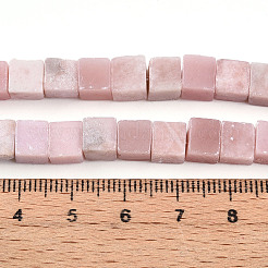 天然石ピンクオパールビーズ連売り  キューブ  6~6.5x6~6.5x6~6.5mm  穴：0.9~1mm  約57~63個/連  14.53~15.35''（36.9~39センチメートル）&nbsp;G-T140-44A-02