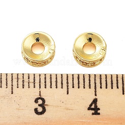 ラックメッキ真鍮クリアキュービックジルコニアビーズ  カドミウムフリー＆鉛フリー  コラム  18KGP本金メッキ  6x2mm  穴：2.5mm&nbsp;KK-A379-10G