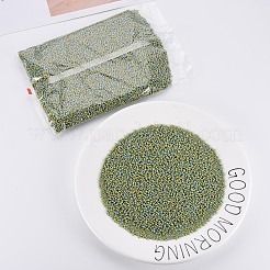 12/0 ガラスシードビーズ  不透明な色が染み込む  シアン  2mm  穴：0.8mm&nbsp;SEED-S005-34