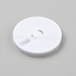 12グリッド回転式プラスチック収納ボックス  ラウンド  ホワイト  5.8x0.7cm  内径：1.5x0.9のCM&nbsp;AJEW-TAC0046-003