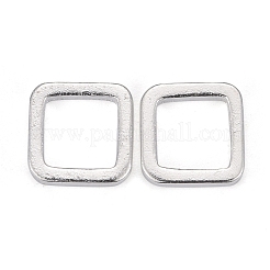 真鍮製フレームコネクター  長持ちメッキ  正方形  925銀メッキ  6x6x1mm  内径：4x4mm&nbsp;KK-Y003-01A-S