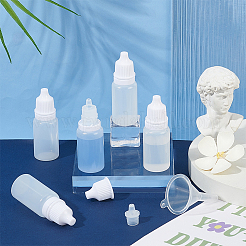 プラスチックスポイトボトル100個  10個の2mlドッパーと10個のホッパー付き  点耳薬用  エッセンシャルオイルとさまざまな液体  透明  ボトル：6.1センチメートル  容量：10ml（0.34液量オンス）&nbsp;MRMJ-NB0001-25