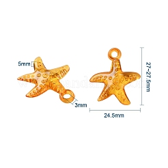 透明なアクリルパーツ  ヒトデ  ミックスカラー  27~27.5x24.5x5mm  穴：3mm  100個/袋&nbsp;TACR-YW0001-16