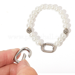 316ステンレス鋼スプリングゲートリング2個  オーバル  ステンレス鋼色  20x13x3mm&nbsp;STAS-BBC0007-84