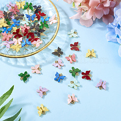 54 個 9 色のアクリル合金ペンダント  蝶  ミックスカラー  17.5x18.5x3.5mm  穴：2mm  6個/カラー&nbsp;MACR-TA0001-60