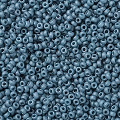 MIYUKIラウンドロカイユビーズ  日本製シードビーズ  （rr2030)マットメタリックスチールブルー光沢  11/0  2x1.3mm  穴：0.8mm  約1100PCS /ボトル  10 G /ボトル&nbsp;SEED-JP0008-RR2030