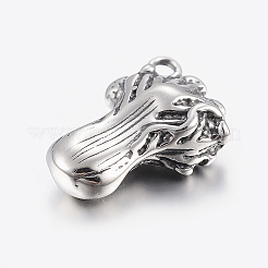 316サージカルステンレスペンダント  キャベツ  アンティークシルバー  17x12.5x6mm  穴：2mm&nbsp;STAS-K172-35AS