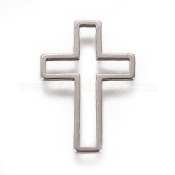 ステンレス鋼の連結リング  クロス  ステンレス鋼色  20.5x13.5x0.8mm  穴：2.5mm&nbsp;STAS-WH0014-11B