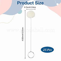 ウールダウバー ボールブラシ 革染料ツール  鉄ハンドル付き  DIYクラフトプロジェクト用  プラチナ  125x18mm  穴：13mm&nbsp;TOOL-WH20005-15B