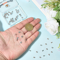 スターリングシルバーのイヤリングナット40個925組  プラチナ  5x4.5x3mm&nbsp;STER-BBC0008-63