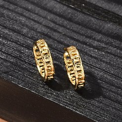 真鍮カフイヤリング  鉛フリー＆カドミウムフリー  長持ちメッキ  C字型  18KGP本金メッキ  12x3mm&nbsp;EJEW-H154-04G