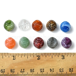 10色80個ツートン不透明アクリルビーズ  亀の甲  ミックスカラー  12x10mm  穴：1.8mm  8個/カラー  80pc&nbsp;FIND-FS0002-68