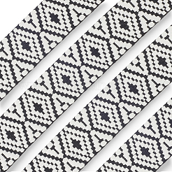 5ヤードのエスニックスタイルのポリエステルコットンリボン  衣服アクセサリー用  ブラック  1-1/2インチ（38mm）&nbsp;DIY-CY0001-76A