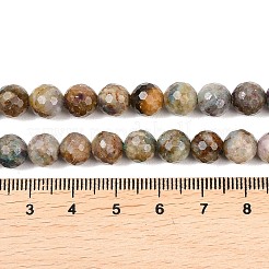 天然赤コランダムビーズ連売り  ラウンド  多面カット  7.5~8mm  穴：0.8mm  約51個/連  15.55''~15.63''（39.5~39.7センチメートル）&nbsp;G-K405-A01-7.5-8mm