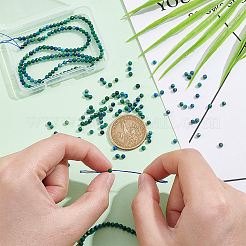 2連天然クリソコラ＆ラピスラズリビーズ連  多面カット  ラウンド  3~3.5mm  穴：0.7mm  約138個/連  15.31''（38.9~39.2センチメートル）&nbsp;G-DC0001-04