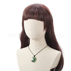 女性用混合宝石ムーンペンダントネックレス  編み込みナイロン糸マクラメポーチネックレス  ロブスタークロークラスプ付きワックスコードネックレス  17-3/4インチ（45cm）  0.15cm&nbsp;NJEW-JN04270