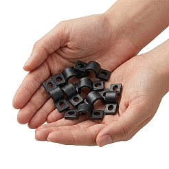 ナイロンケーブルクランプ10個  ケーブル管理ホルダー  ブラック  33x10.5x11mm  内径：6x5mm&nbsp;FIND-CN0002-59B