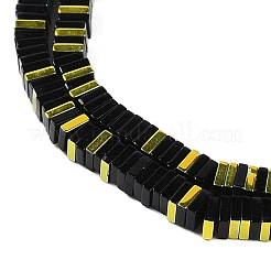 電気メッキガラスビーズセット  ヒシビーズ  正方形  ブラック  3x3x1mm  穴：0.9mm  約210個/連  14.96~16.54''（38~42センチメートル）&nbsp;GLAA-B023-01A-09