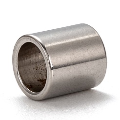 変色しない201ステンレススチールヨーロピアンビーズ  大穴ビーズ  コラム  ステンレス鋼色  8.5x8mm  穴：6mm&nbsp;OPDL-L021-005B-P