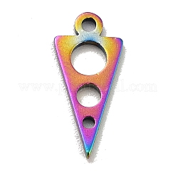 イオンプレーティング（IP）201ステンレスペンダント  丸みを帯びた三角形  虹色  13x6x1mm  穴：1.2mm&nbsp;STAS-A066-17M