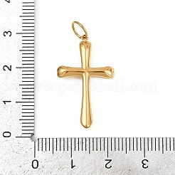 304ステンレスペンダント  丸カン付き  クロスチャーム  ゴールドカラー  27.5x16x2.5mm  穴：4.5mm&nbsp;STAS-K307-06C-G