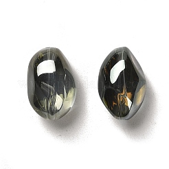 フルレインボーメッキクリスタルガラスオーバルビーズ連売り  オリーブドラブ  21x13mm  穴：1mm&nbsp;LS-EGLA-F026-A02