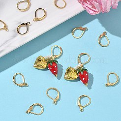 シェグレース製真鍮製フレンチフックピアス金具  カン付き  カドミウムフリー＆ニッケルフリー＆鉛フリー  長持ちメッキ  18KGP本金メッキ  13.5x11x2mm  穴：1.4mm  ピン：0.7mm&nbsp;XGR0071G-48G