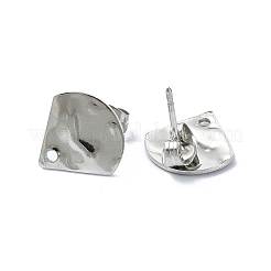 変色しない304ステンレススチールスタッドピアス金具  ステンレス鋼色  ファン  12x12mm  穴：1.4mm  ピン：10.5x0.5mm&nbsp;STAS-L024-003P-04