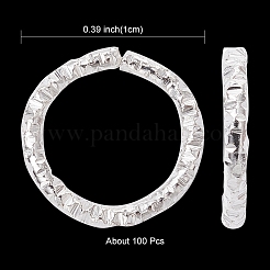 アイアン製フレームコネクター  テクスチャ  丸いリング  溶接されていない  銀色のメッキ  10mm&nbsp;IFIN-YW0001-89S