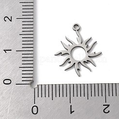 ステンレスペンダント201個  太陽のチャーム  レーザー切断  変色防止  ステンレス鋼色  16x13.5x1mm  穴：1.2mm&nbsp;STAS-K298-03P