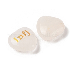 天然水晶ハート彫刻MBTIフィギュア彫像ホームオフィスデスク装飾用  単語 infj  30x30x12.5~13mm&nbsp;X1-G-K353-05C