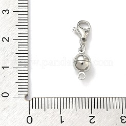真鍮製マグネットクラスプ  長持ちメッキ  ラックめっき  カニカン付き  ラウンド  プラチナ  23mm&nbsp;KK-G557-35P