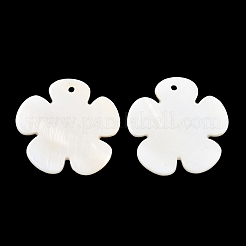 シェルペンダント  花  ホワイト  直径約30mm  穴：1mm&nbsp;X-PBB180Y
