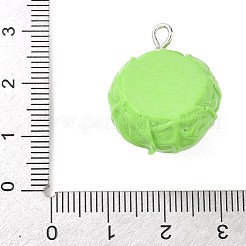 不透明樹脂ペンダント  野菜を模倣する  プラチナトーンの鉄ループ付き  キャベツ  24x20x13mm  穴：2x2.5mm&nbsp;RESI-G107-04F