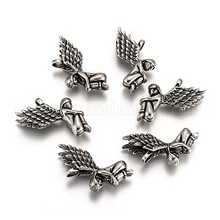 304ステンレススチールエンジェルペンダント  大天使のペンダント  アンティークシルバー  45x11x22.5mm  穴：4x6mm&nbsp;STAS-M202-02AS