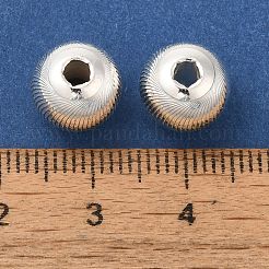 真鍮製スペーサービーズ  ラウンド  銀  10mm  穴：2.5mm&nbsp;KK-B121-08P