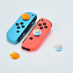 シリコンジョイスティックキャップ 2種類 4個  サムグリップ  ゲームパッド用  ゲームコントローラ  ニンジンとハート  ミックスカラー  16.5~20x16.5~17.5x6~7mm  2個/スタイル&nbsp;AJEW-GF0013-20