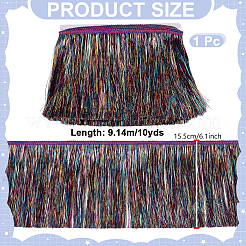 ポリエステルタッセルレーストリム  衣服の装飾用  カラフル  6-1/8インチ（155mm）&nbsp;OCOR-WH0070-250A