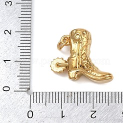 304ステンレスペンダント  丸カン付き  ゴールドカラー  カウボーイブーツ  17x21x7.5mm  穴：3.4mm&nbsp;STAS-K301-03E-G