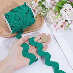 10ヤードのポリエステルレースリボン  ウェーブの縁のリボン  1個のプラスチック製の空のスプール  洋服アクセサリー用  シーグリーン  3/4インチ（20mm）&nbsp;OCOR-GF0005-95A