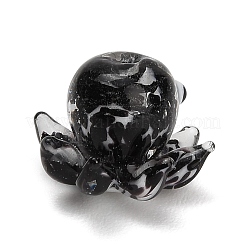 手作りランプワークビーズ  タコ  ブラック  14.5~15x18.5~20x19~20.5mm  穴：1.6mm&nbsp;LA-CBA1426-01E