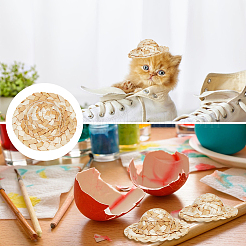 人形の麦わら帽子  ミニ手編み帽子  DIYの工芸品のジュエリーアクセサリークラフト装飾  砂茶色  54x20mm&nbsp;DIY-GL0003-99