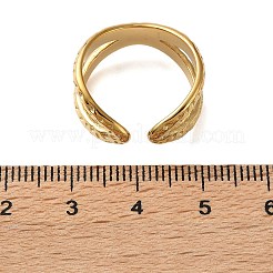 304ステンレススチールカフオープンリング  不規則な  ゴールドカラー  10.5mm  usサイズ7 1/4(17.5mm)&nbsp;SA-CBAD22F-01G-D