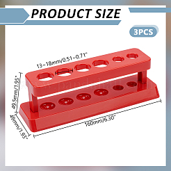 ABS多用途シリンダーチューブディスプレイラック  ラボ用品  長方形  レッド  49x160x49.5mm  内径：13~18mm&nbsp;AJEW-WH0596-420